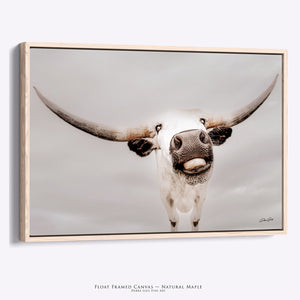 Texas Longhorn Canvas | Large Rustic Farmhouse Wall Art With Western Decor