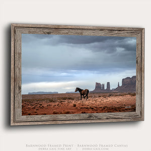 Wild Horse Wall Art | Monument Valley Southwest Rustic Decor Canvas Print