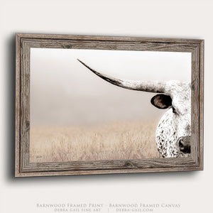 Texas Longhorn Canvas Print – Large Rustic Farmhouse Wall Art Decor
