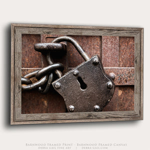 Western ranch style vintage lock fine art print