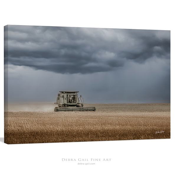 Stormy Wheat Field Harvest Print | Rustic Farm Photography