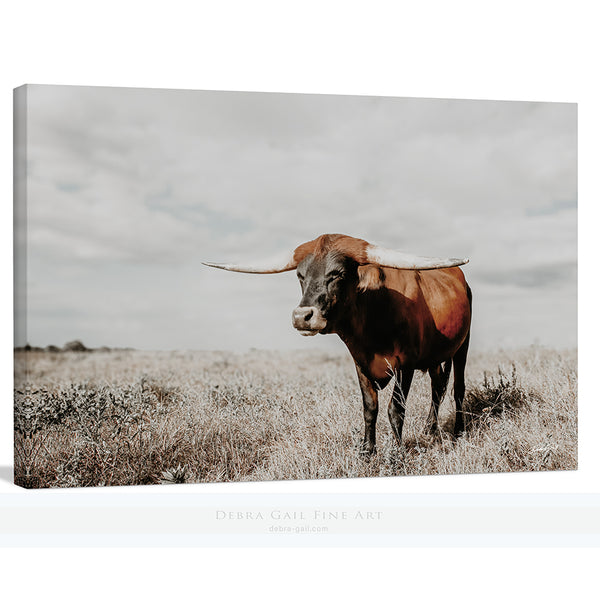 LARGE LONGHORN ART PRINT - WESTERN, TEXAS, OR FARMHOUSE DECOR