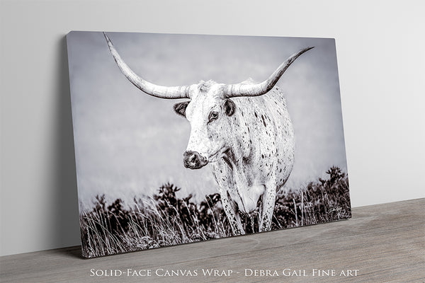 LARGE LONGHORN PICTURE CANVAS OR PRINT - RUSTIC DECOR