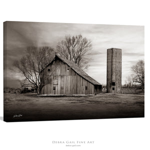 Old barn wall art canvas print – farmhouse decor by Debra Gail Fine Art
