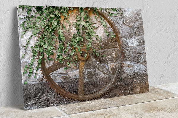 Wooden Wagon Wheel Photograph - Rustic Wall Decor