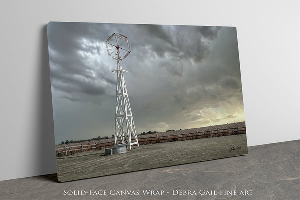 ANTIQUE WOODEN WINDMILL - KANSAS FARMHOUSE DECOR PRINT BY DEBRA GAIL