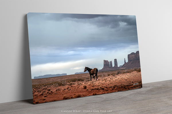 WILD HORSE IN MONUMENT VALLEY - SOUTHWESTERN DECOR ART PRINT