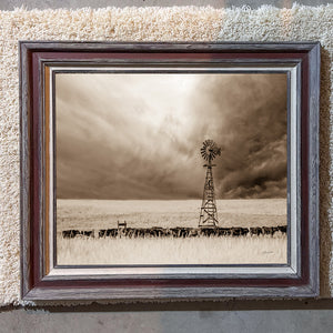 Windmill wall art – Great Plains landscape photography print by Debra Gail Fine Art