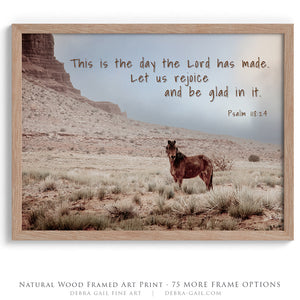 Psalm 118:24 Scripture Horse Wall Art | Wild Mustang of the Desert