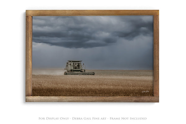 Stormy Wheat Field Harvest Print | Rustic Farm Photography