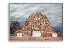 Old stone barn wall art – rustic Kansas prairie farmhouse photography print by Debra Gail Fine Art