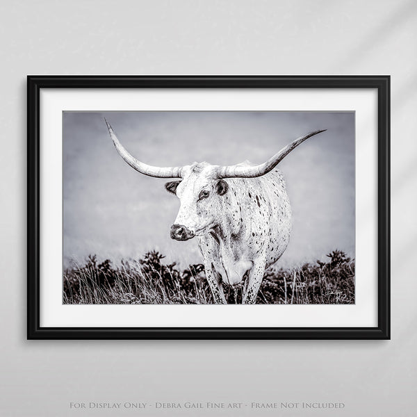 LARGE LONGHORN PICTURE CANVAS OR PRINT - RUSTIC DECOR