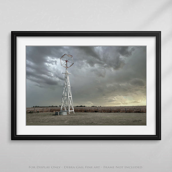 ANTIQUE WOODEN WINDMILL - KANSAS FARMHOUSE DECOR PRINT BY DEBRA GAIL