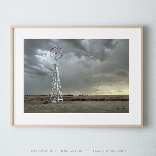 ANTIQUE WOODEN WINDMILL - KANSAS FARMHOUSE DECOR PRINT BY DEBRA GAIL