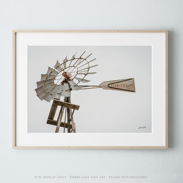 WINDMILL CLOSE UP ART PRINT OR CANVAS - KANSAS PHOTOGRAPHY