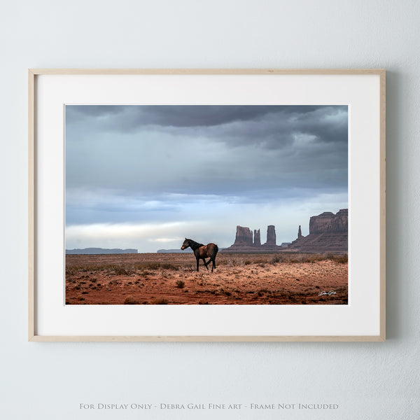 WILD HORSE IN MONUMENT VALLEY - SOUTHWESTERN DECOR ART PRINT