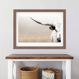 Texas Longhorn Canvas Print – Large Rustic Farmhouse Wall Art Decor