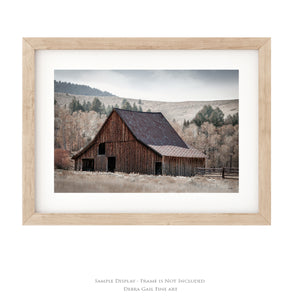 Western Barn Wall Art – Rustic Farm Landscape Print