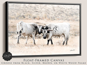 Longhorn Barnwood Art Neutral Farmhouse