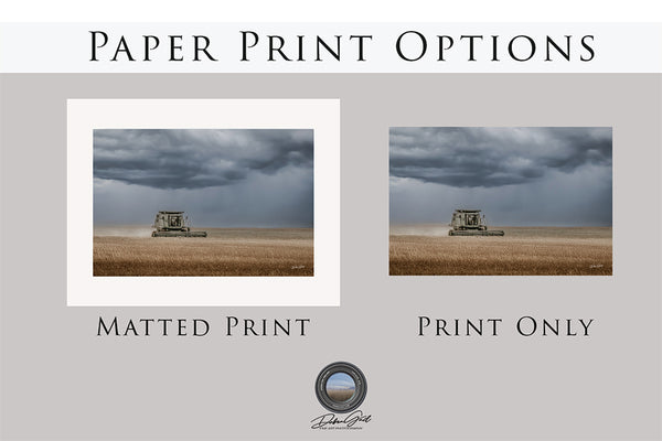 Stormy Wheat Field Harvest Print | Rustic Farm Photography