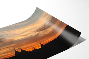 Teepee wall art – rustic Western prairie sunset photography by Debra Gail Fine Art