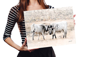 Longhorn Barnwood Art Neutral Farmhouse