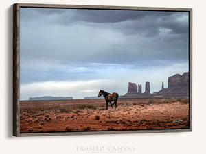 Wild Horse Wall Art | Monument Valley Southwest Rustic Decor Canvas Print