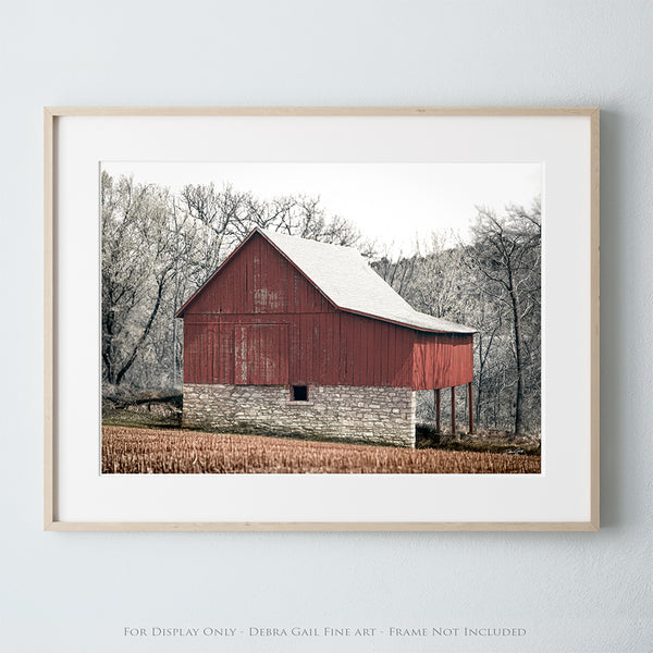 Rustic Red Barn Fine Art Print - Vintage Farmhouse Wall Decor