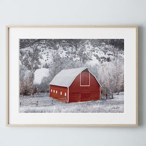 Old red barn wall art canvas print – farmhouse decor by Debra Gail Fine Art