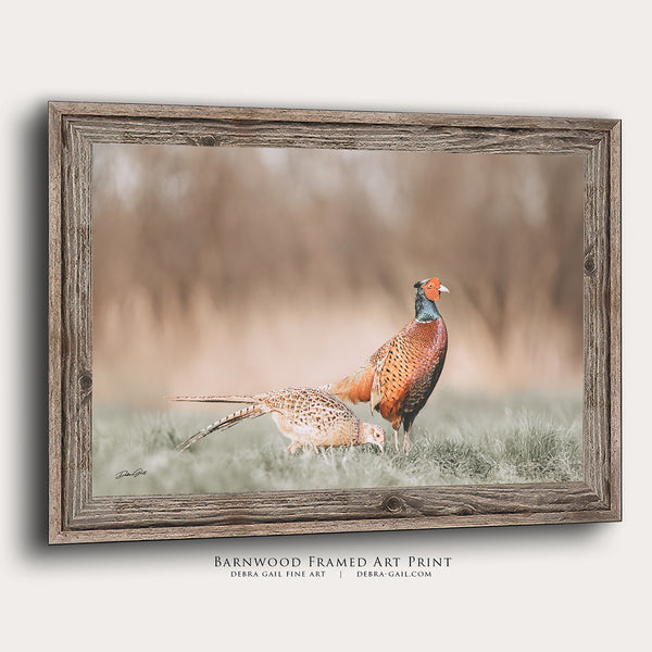 Majestic Pheasant Pair - Rustic Nature Wall Art No. 0718