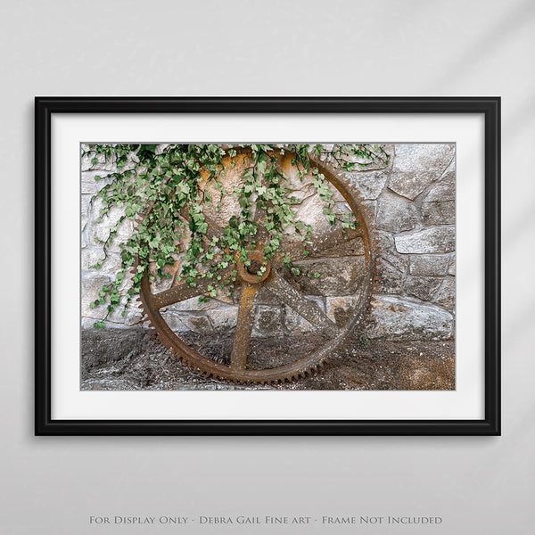 Wooden Wagon Wheel Photograph - Rustic Wall Decor