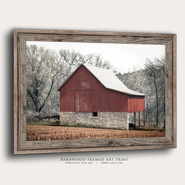 Rustic Red Barn Fine Art Print - Vintage Farmhouse Wall Decor