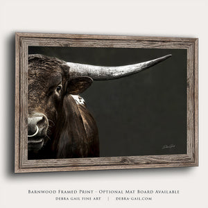 Longhorn Bull Art – Texas Longhorn Print | Masculine Wall Decor Canvas