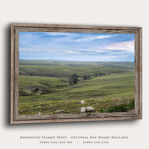 Kansas Flint Hills wall art canvas – sunrise prairie landscape photography by Debra Gail Fine Art