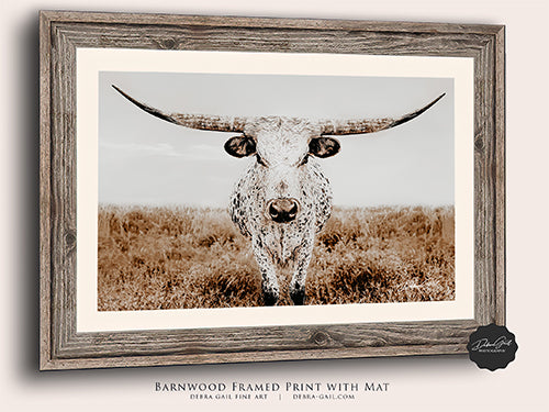 Barnwood Framed Texas Longhorn Western Decor