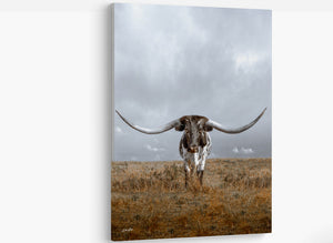 Texas Longhorn Wall Art - Vertical Rustic Farmhouse Decor