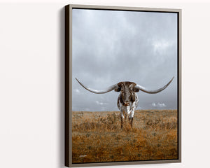 Texas Longhorn Wall Art - Vertical Rustic Farmhouse Decor