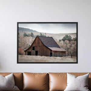 Western Barn Wall Art – Rustic Farm Landscape Print