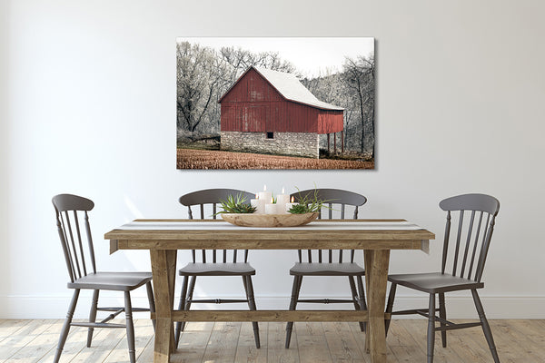 Rustic Red Barn Fine Art Print - Vintage Farmhouse Wall Decor