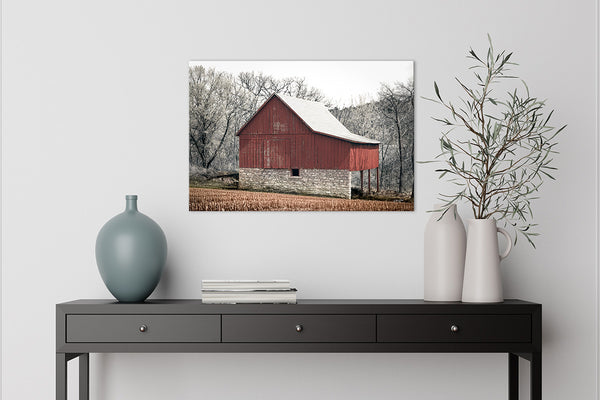 Rustic Red Barn Fine Art Print - Vintage Farmhouse Wall Decor