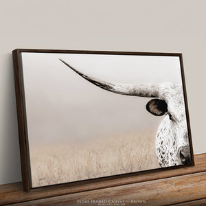 Texas Longhorn Canvas Print – Large Rustic Farmhouse Wall Art Decor
