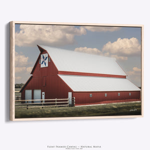 Rustic Red Barn Wall Art | Dramatic Sky Farmhouse Canvas Print