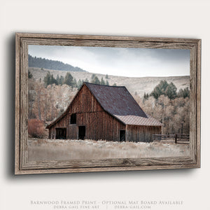 Western Barn Wall Art – Rustic Farm Landscape Print