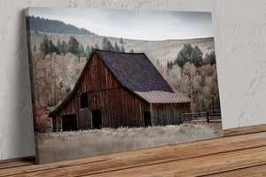Western Barn Wall Art – Rustic Farm Landscape Print