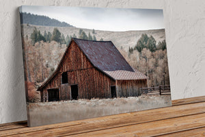 Western Barn Canvas Print Wall Art | Rustic Neutral Photography Landscape Canvas