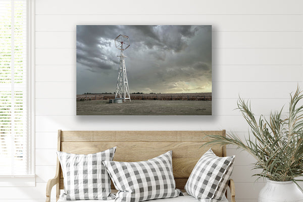 ANTIQUE WOODEN WINDMILL - KANSAS FARMHOUSE DECOR PRINT BY DEBRA GAIL