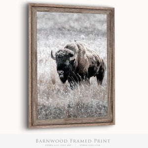 Vertical American Buffalo Canvas Wall Art | Iconic Bison Print
