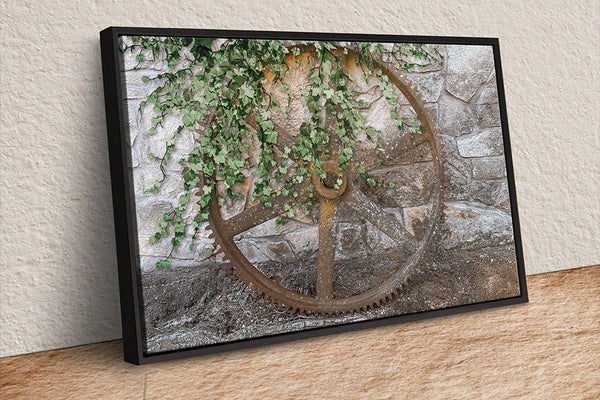 Wooden Wagon Wheel Photograph - Rustic Wall Decor