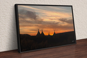 Teepee wall art – rustic Western prairie sunset photography by Debra Gail Fine Art