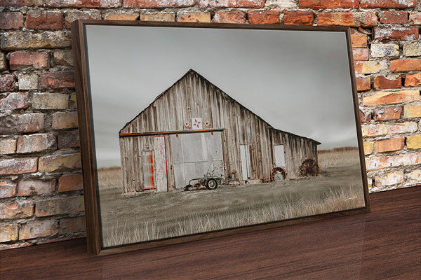 Rustic Barn Landscape Art Print or Canvas - Western Weathered Barn Art by Debra Gail